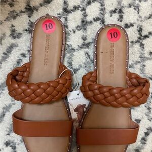 Sincerely Jules Brown Braided Sandals